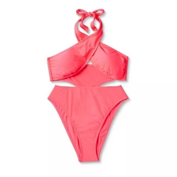 🆕🔥Cross Front Halter One Piece Swimsuit - Picture 5 of 7